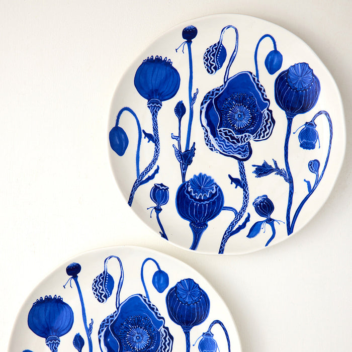 Angus & Celeste - Porcelain Dinner Plates - Set of 2 - Dream Poppies