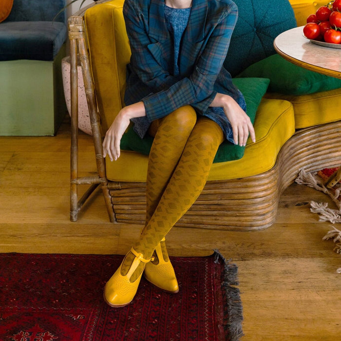 Tightology - Deco - Merino Wool Tights - Mustard