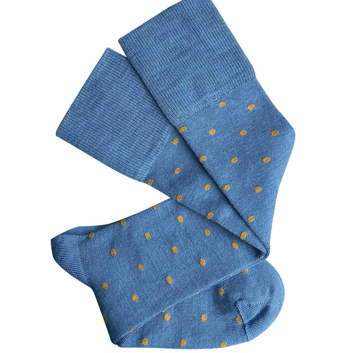 Tightology - Long Merino Wool Socks - Dotty Blue