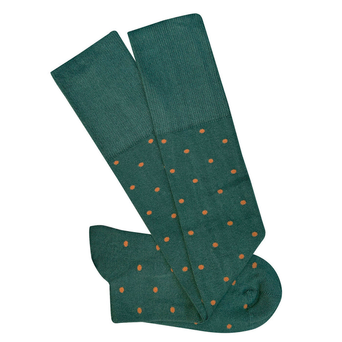 Tightology - Long Cotton Socks - Dotty Green