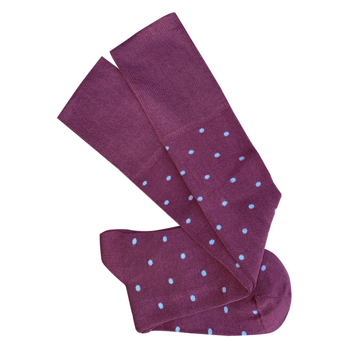 Tightology - Long Cotton Socks - Dotty Burgundy