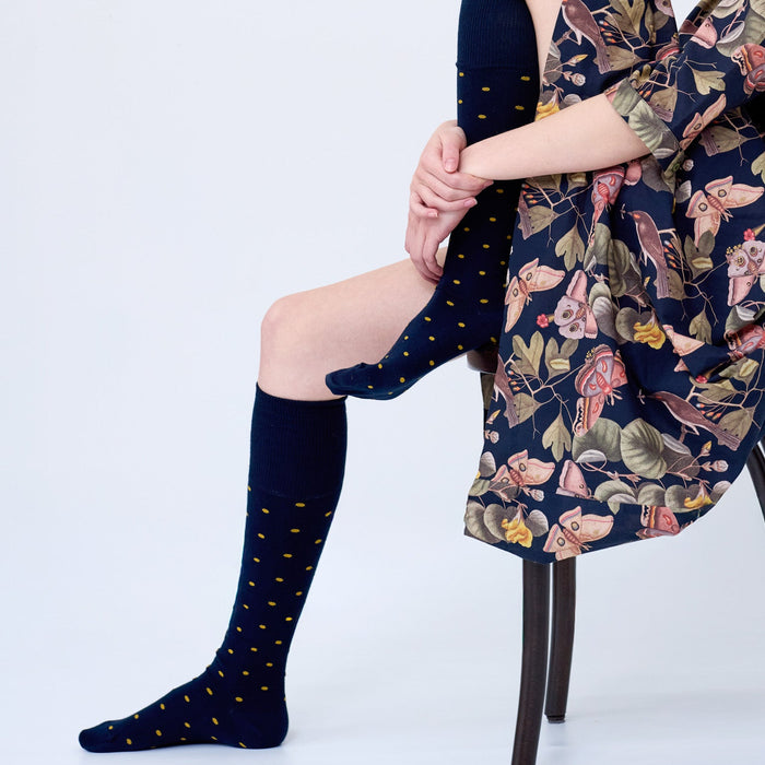 Tightology - Long Cotton Socks - Dotty Midnight