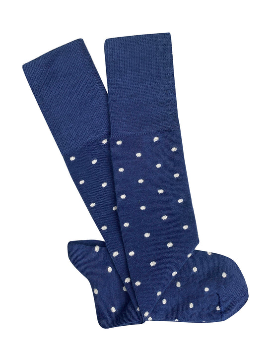 Tightology - Long Merino Wool Socks - Dotty Navy
