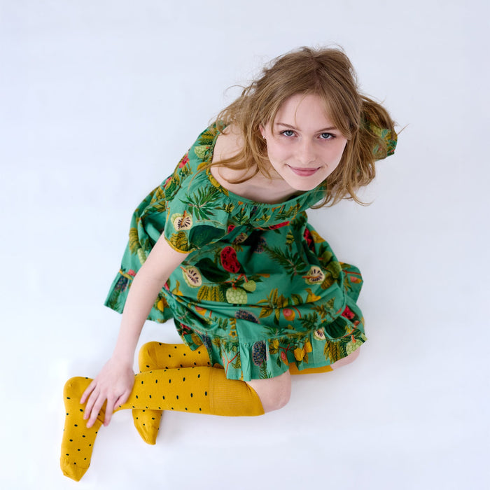 Tightology - Long Cotton Socks - Dotty Mustard