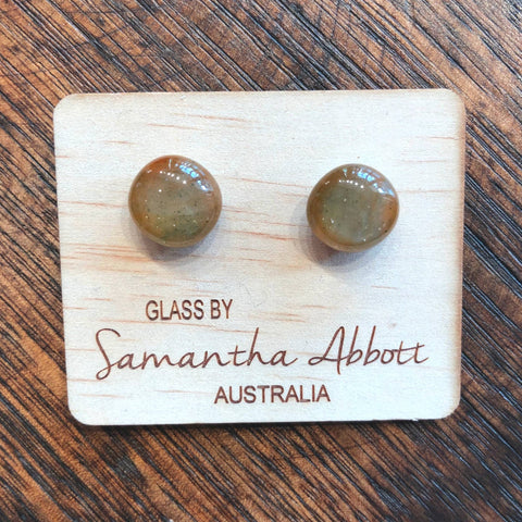 Samantha Abbott - Glass Stud Earrings - Earth
