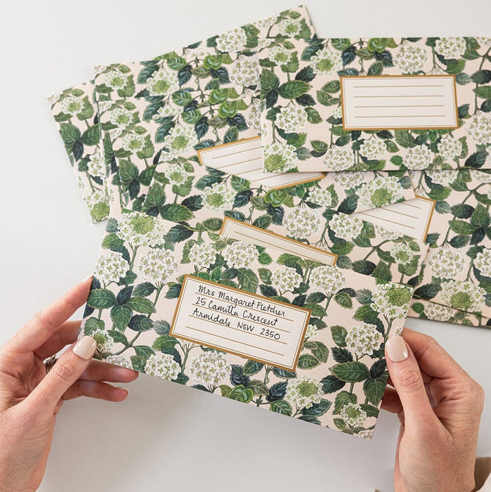 Bespoke Letterpress - 10 Pack DL Envelopes - Hydrangea