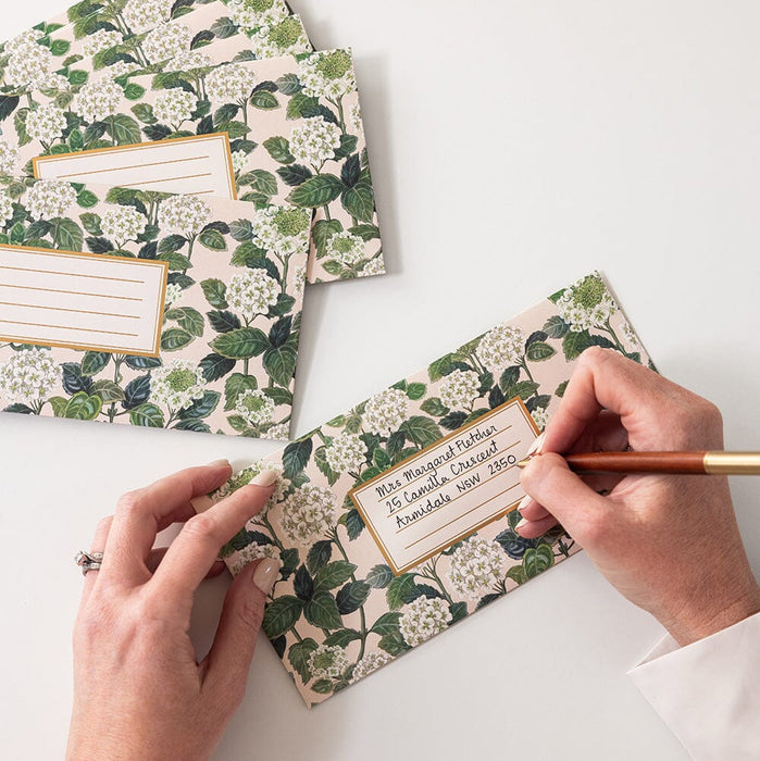 Bespoke Letterpress - 10 Pack DL Envelopes - Hydrangea