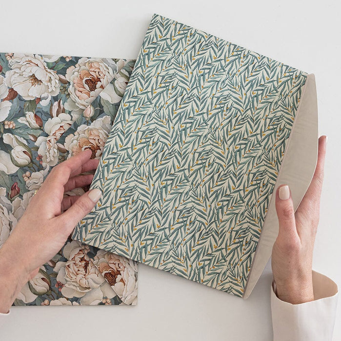 Bespoke Letterpress - Envelope Folder A4 2 Pack - Heritage Roses & Golden Wattle