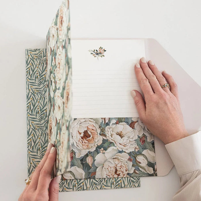 Bespoke Letterpress - Envelope Folder A4 2 Pack - Heritage Roses & Golden Wattle