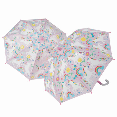 Floss & Rock - Kids Colour Changing Umbrella - Rainbow Unicorn