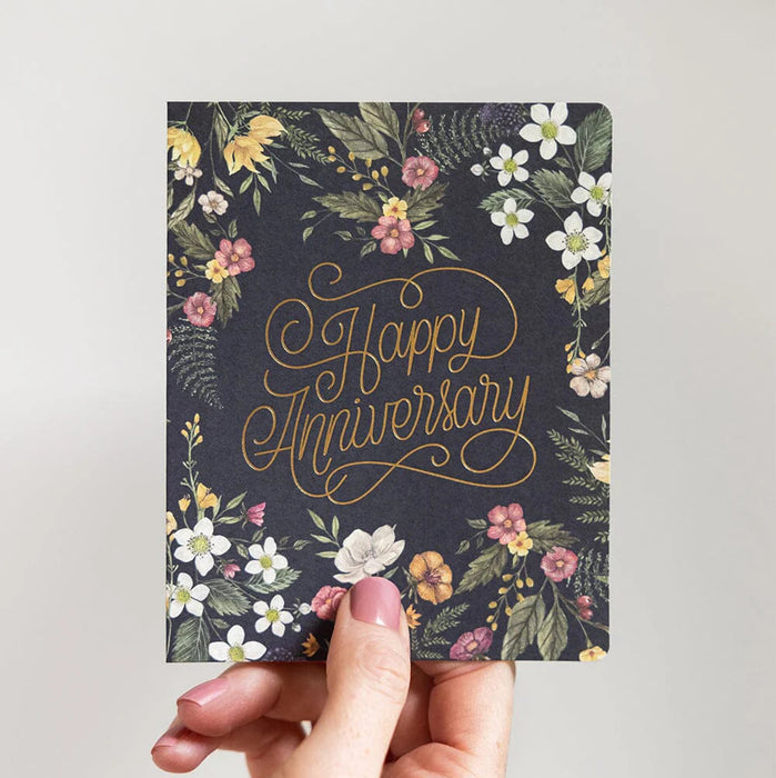 Bespoke Letterpress - Happy Anniversary Card - Florals