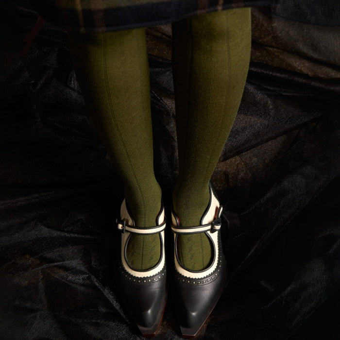Tightology - Form - Merino Wool Tights - Green