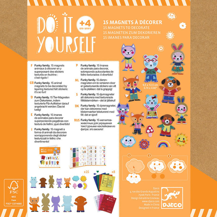Djeco - Do It Yourself Craft Kit - Funky Family Magnets