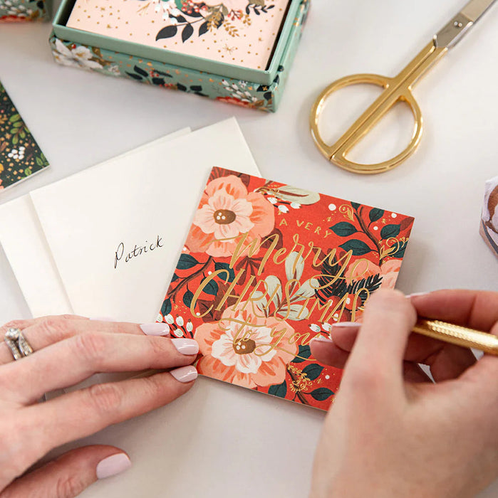 Bespoke Letterpress - Christmas Card - Pack of 12 - Floral  Fields