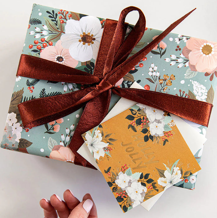 Bespoke Letterpress - Christmas Card - Pack of 12 - Floral  Fields