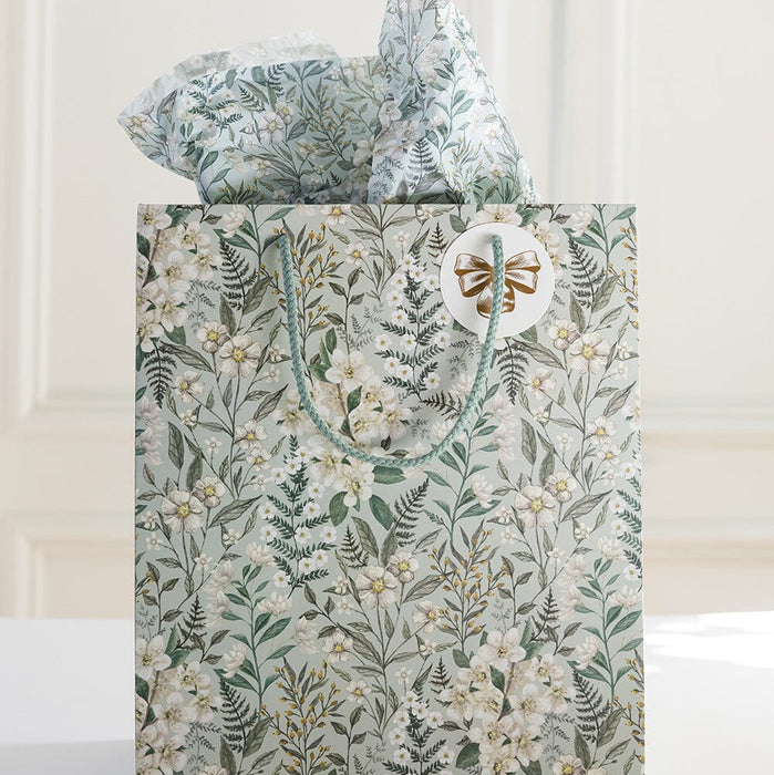 Bespoke Letterpress - Large Gift Bag - Ivory Garden