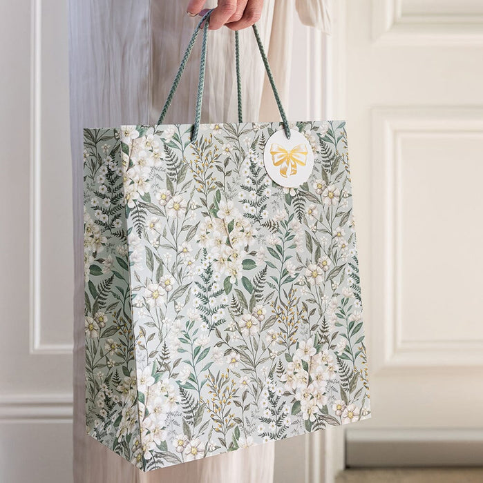 Bespoke Letterpress - Large Gift Bag - Ivory Garden