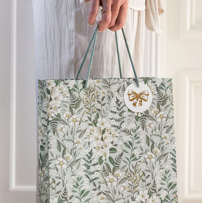 Bespoke Letterpress - Large Gift Bag - Ivory Garden
