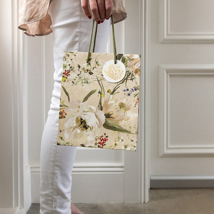 Bespoke Letterpress - Medium Gift Bag - Summer Peonies