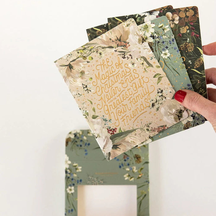 Bespoke Letterpress - Christmas Card -  Pack of 6 -  English  Garden