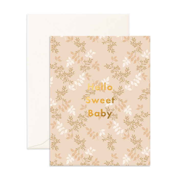 Fox & Fallow - New Baby Card - Hello Sweet Baby Cedarwood