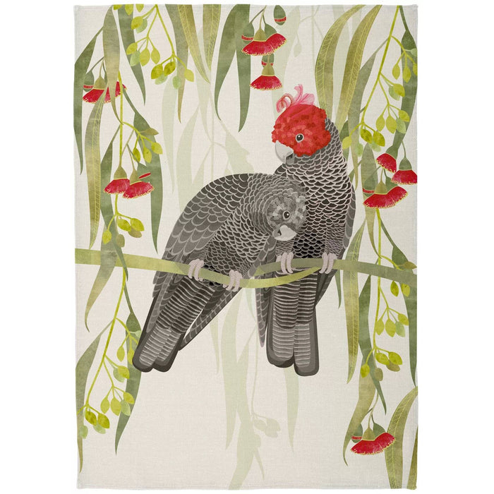 Print Sisters - Recycled Microfibre Tea Towel - Gang Gang Cockatoo