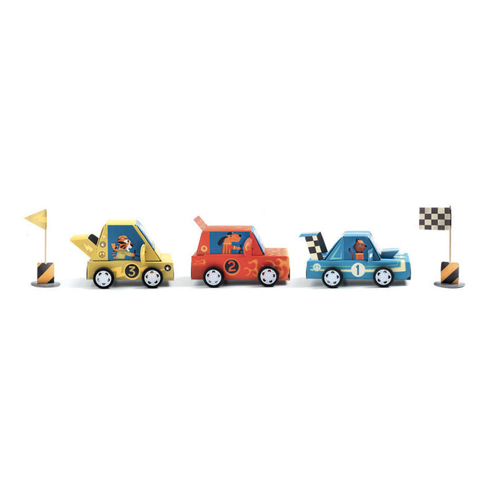 Djeco - Do It Yourself Craft Kit - 3 Race Cars Grand Prix