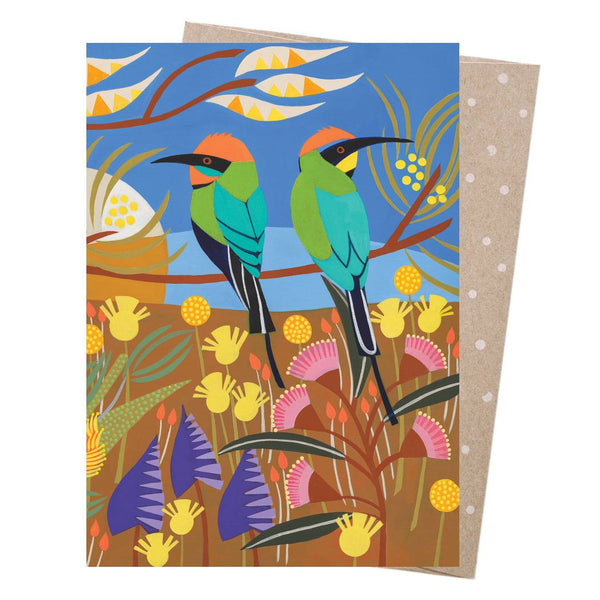 Helen Ansell - Greeting Card - Rainbow Bee Eaters