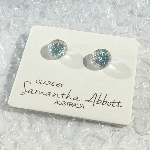 Samantha Abbott - Glass Stud Earrings - Holo Glitter