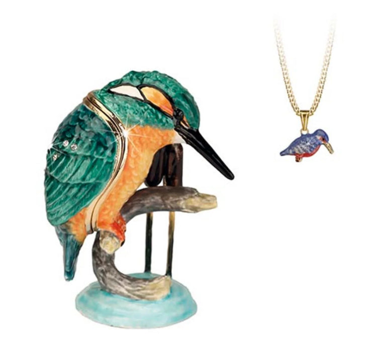 Cloisonne Collectible - jewellery box - Kingfisher