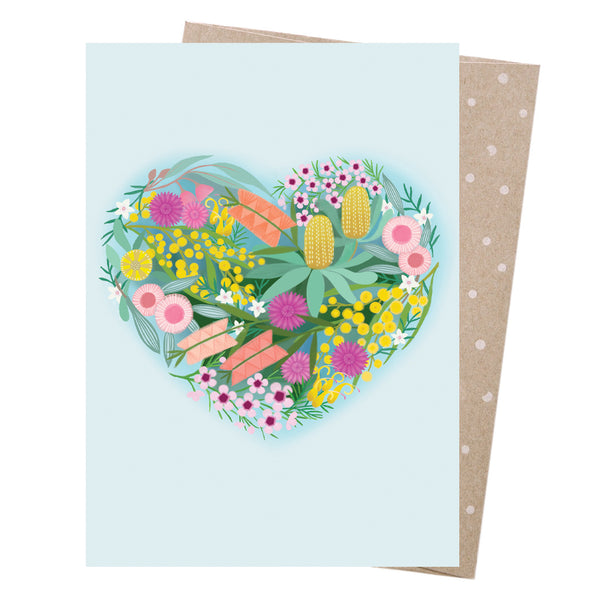 Claire Ishino - Greeting Card - Heart of Flowers