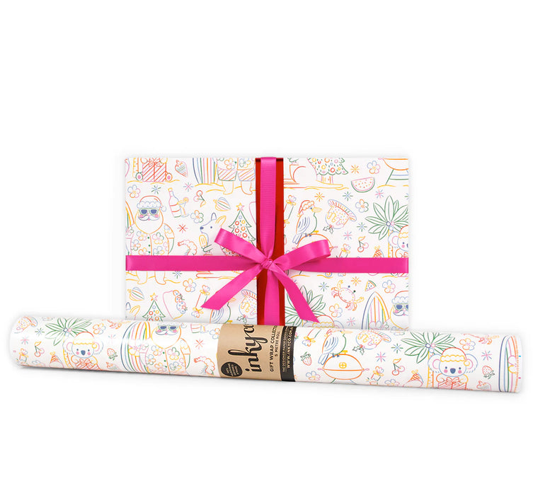 Inky Co - Christmas Matte Roll Wrap - Coogee