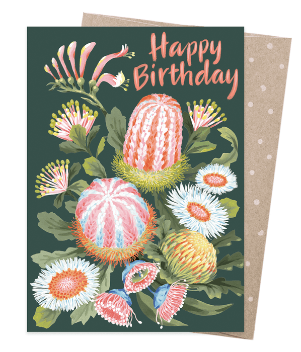Jayne Branchflower - Greeting Card - Birthday Banksias