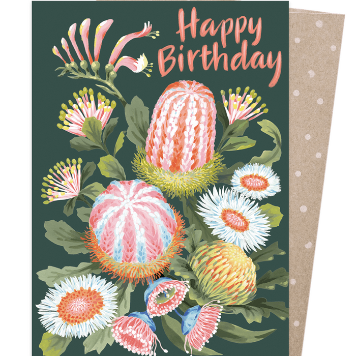 Jayne Branchflower - Greeting Card - Birthday Banksias