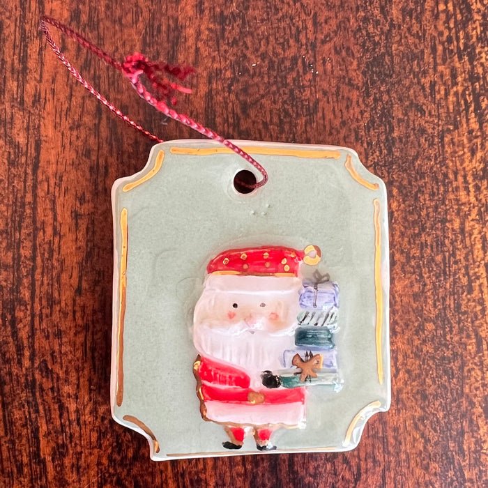 Teen Ceramic Christmas Rectangular Round Edge Ornament