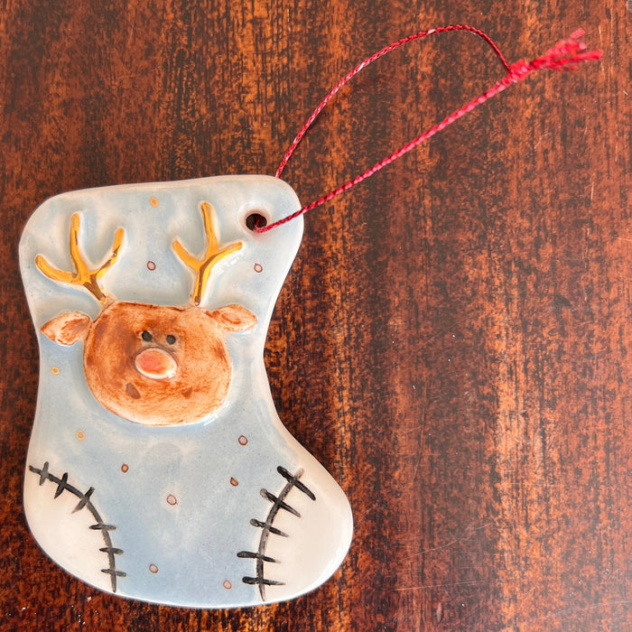 Teen Ceramic Christmas Stocking Ornament