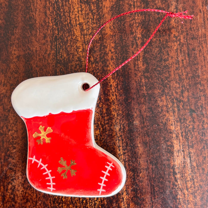 Teen Ceramic Christmas Stocking Ornament