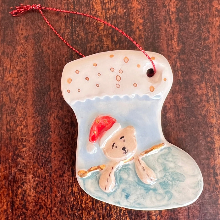 Teen Ceramic Christmas Stocking Ornament