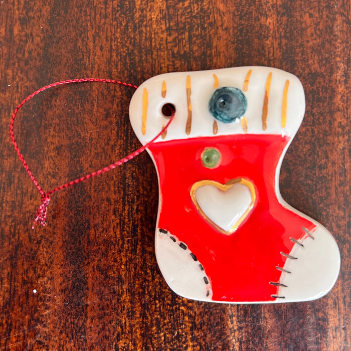 Teen Ceramic Christmas Stocking Ornament