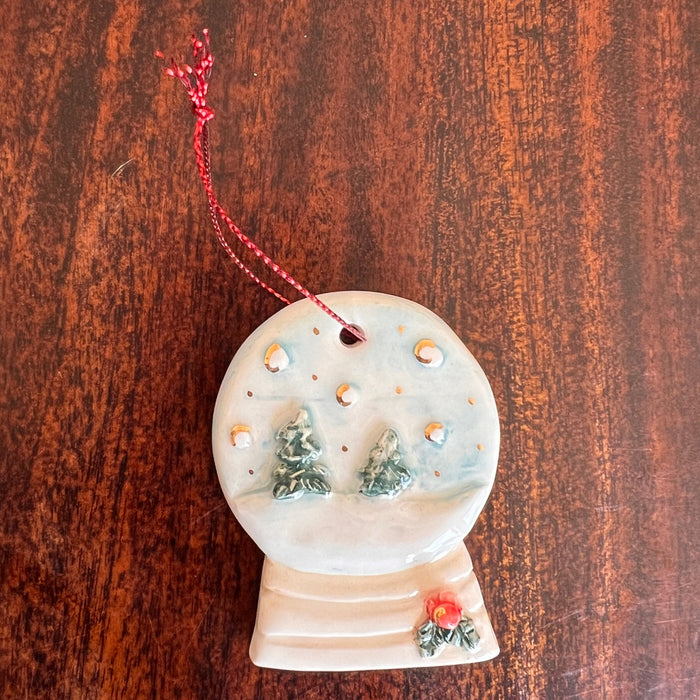 Teen Ceramic Christmas Snow Globe Ornament