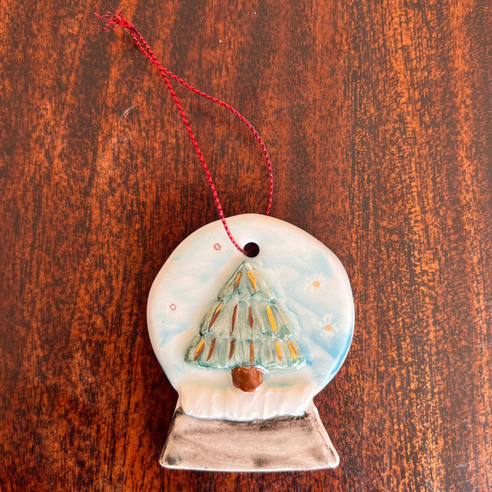 Teen Ceramic Christmas Snow Globe Ornament