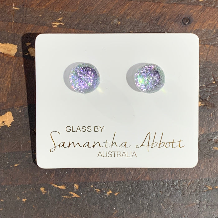 Samantha Abbott - Glass Stud Earrings - Pastel Pink Crystal