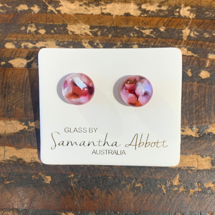 Samantha Abbott - Glass Stud Earrings - Rainbow Mosaic