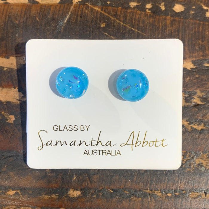 Samantha Abbott - Glass Stud Earrings - Ocean