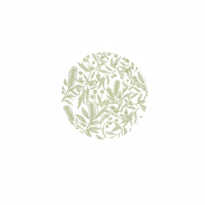 Banksia Blue - Placemat - Eucalyptus Song -Sage