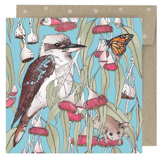 Claire Ishino - Mini Card - Silver Princess Kookaburra