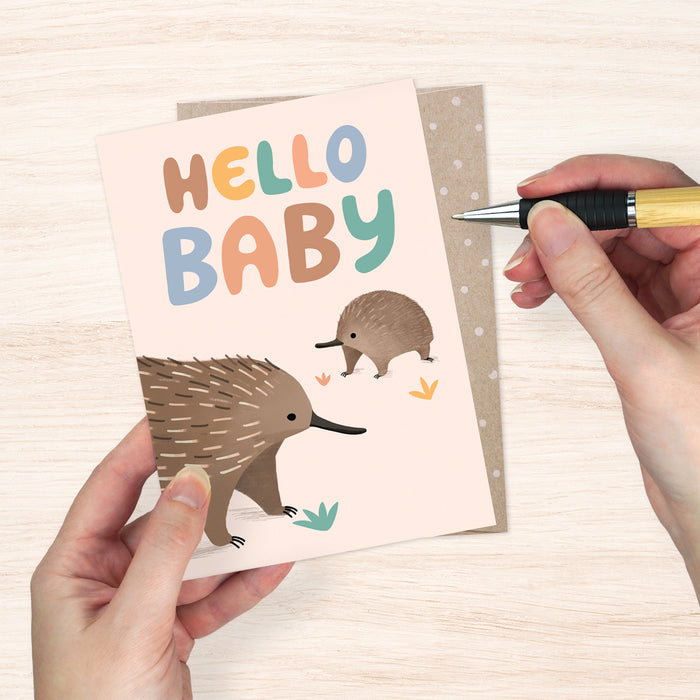 Sarah Allen - Greeting Card - Hello Baby Echidna