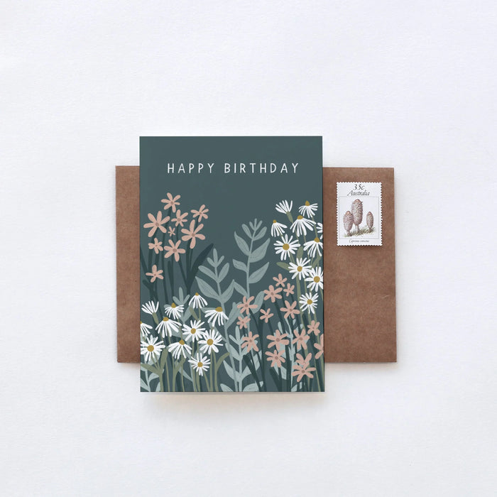 In The Daylight - Greeting Card - Field of Flowers