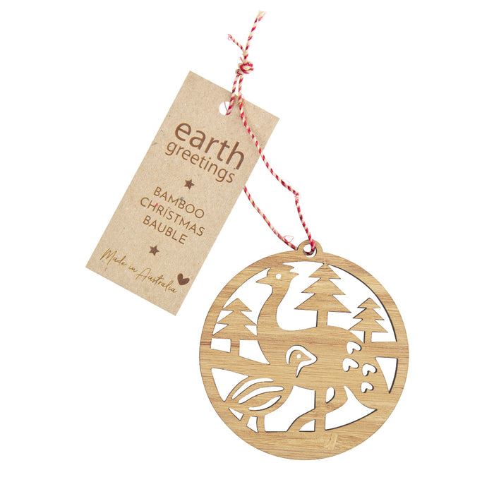 Earth Greetings - Bamboo Bauble - Emu & Baby