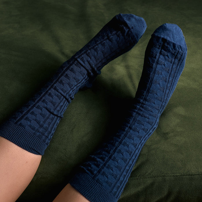 Tightology - Industry - Long Merino Socks - Blue